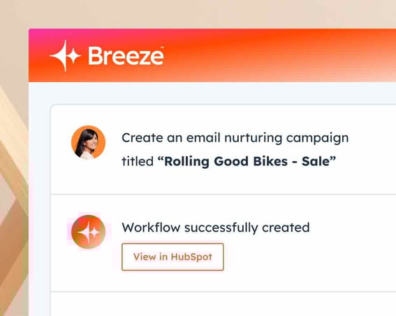 Breeze AI agent creating an email nurturing campaign workflow